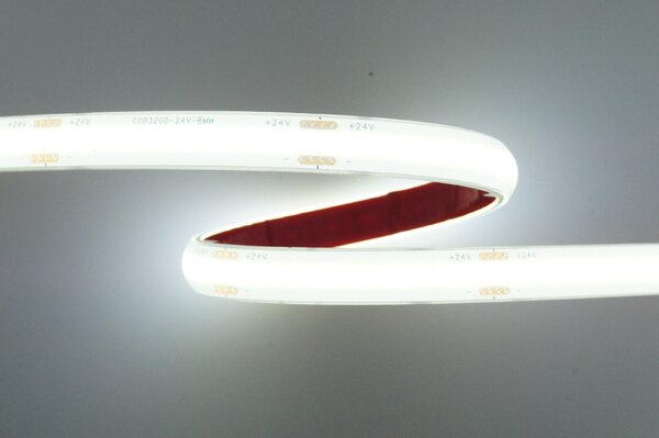 IP68 vodotěsný LED pásek 10W COB, 24V, 8mm, 320LED/m, IP68 Barva světla: Neutrální bílá, 4000K