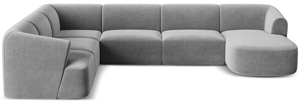 -25 % Dny MOMENTI– Cosmopolitan Design Šedá sametová rohová pohovka Campi 330 cm, levá
