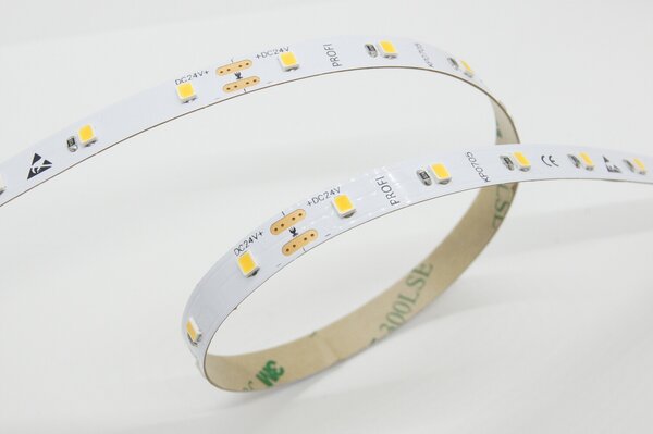 Jednobarevný LED pásek 5W, 60LED, CRI>80, 8mm, 2OZ, 300LSE, 24VDC, 3 roky záruka Barva světla: Teplá bílá, 3000K