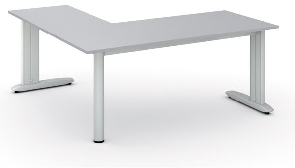 Rohový kancelářský stůl PRIMO FLEXIBLE, 180x180 cm, šedá
