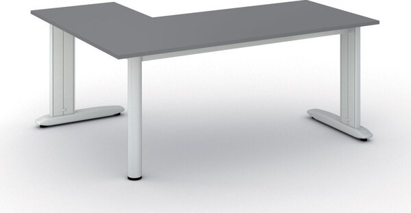 Rohový kancelářský stůl PRIMO FLEXIBLE, 180x140 cm, grafit