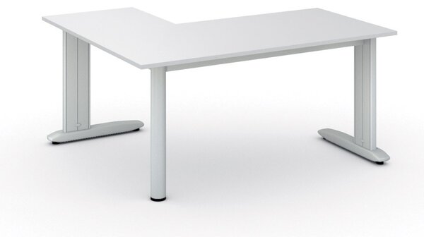 Rohový kancelářský stůl PRIMO FLEXIBLE, 160x140 cm, bílá