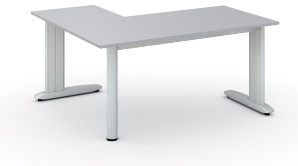 Rohový kancelářský stůl PRIMO FLEXIBLE, 160x140 cm, šedá