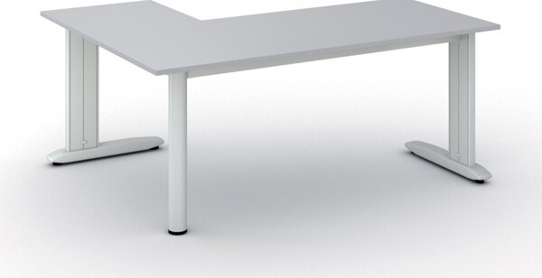 Rohový kancelářský stůl PRIMO FLEXIBLE, 180x140 cm, šedá