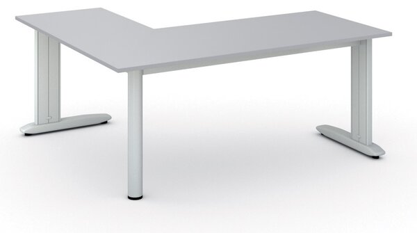Rohový kancelářský stůl PRIMO FLEXIBLE, 180x160 cm, šedá