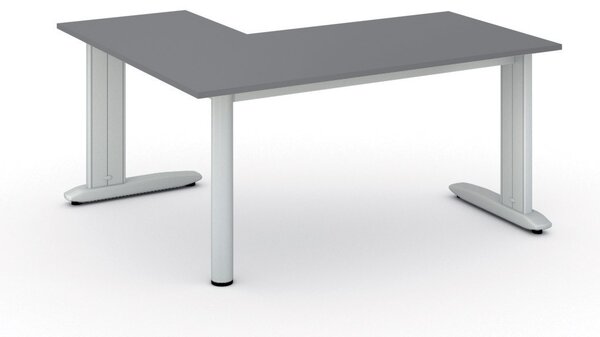 Rohový kancelářský stůl PRIMO FLEXIBLE, 160x140 cm, grafit