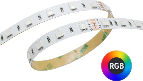 14W RGB SMD5050 LED pásek, 10mm, 60LED/m, 24VDC, IP20