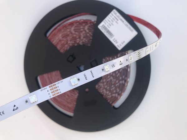 LED pásek RGB 10mm 7,2W/m, PROFI, 12V, IP20, 30LED/m, SMD5050, záruka 5let