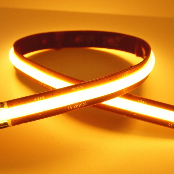 10W FREECUT COB LED pásek, 8mm, 24VDC, 528LED/m, Ra>90, IP20, 7let záruka Barva světla: Amber, 1800K