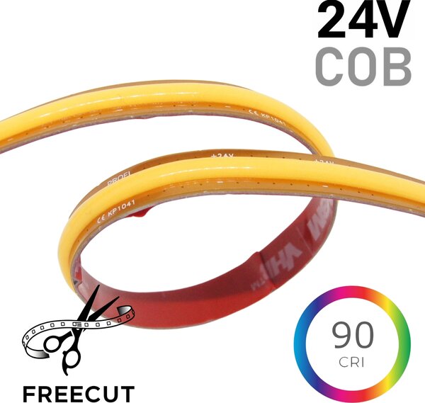 5W FREECUT COB LED pásek, 8mm, 24VDC, 528LED/m, Ra>90, IP20, 5let záruka Barva světla: Teplá bílá, 2700K