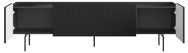 TV stolek Malmi 200 cm - černý mat / černé nožky