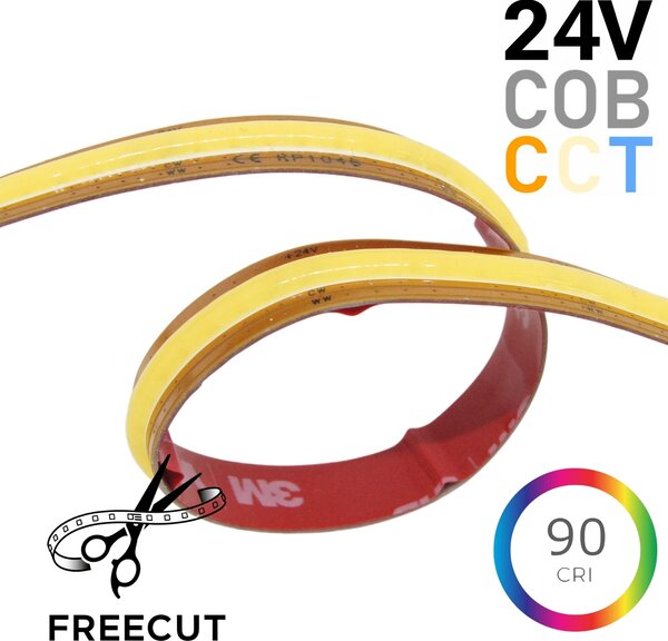 LED pásek CCT FREECUT COB, 1800-4000K, 24V, 15W/m, CRI90, IP20