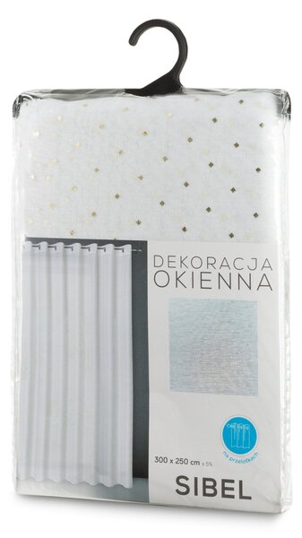 ZÁCLONA NA KROUŽCÍCH SIBEL 300 CM X 250 CM CM BÍLÁ