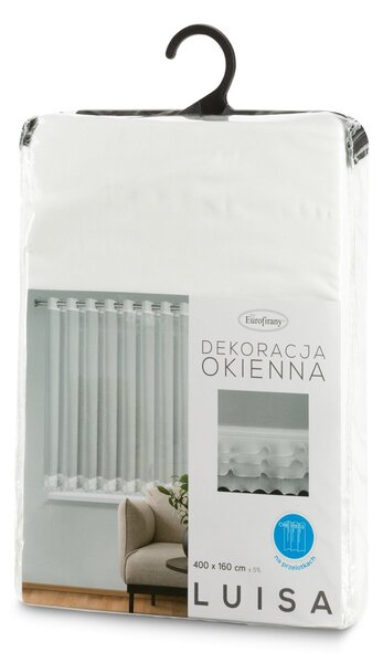 ZÁCLONA NA KROUŽCÍCH LUISA 400X160 CM BÍLÁ