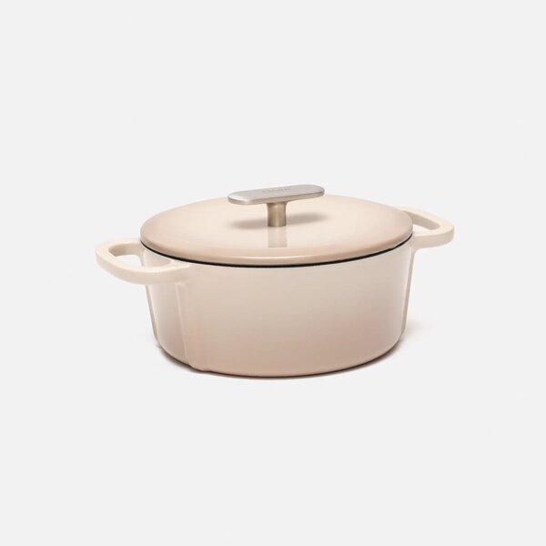 Fabini Smaltovaný litinový kastrol s poklicí Ø 20 cm (2 l), krémový