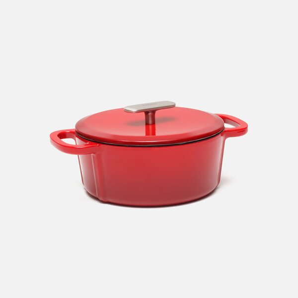 Fabini Smaltovaný litinový kastrol s poklicí Ø 20 cm (2 l), červený