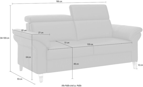 TŘÍMÍSTNÁ POHOVKA, černá, pravá kůže Sit & More - Pohovky, Online Only