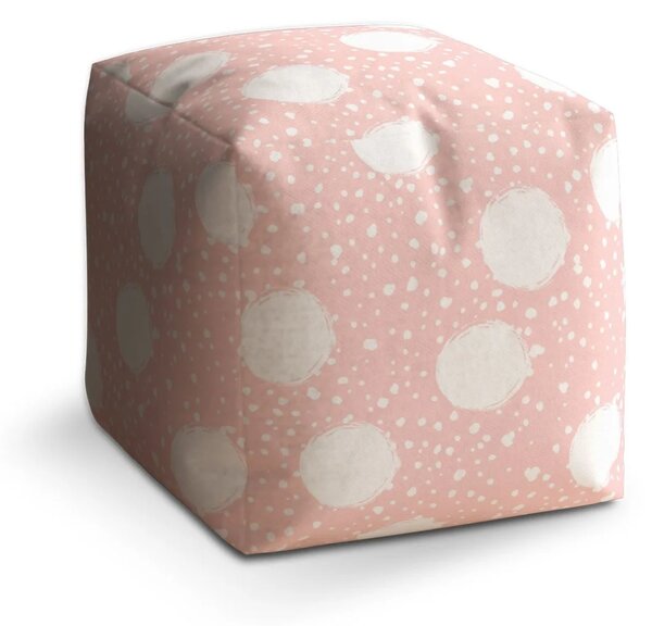 Sablio Taburet Cube Bílé fleky - 40x40x40 cm