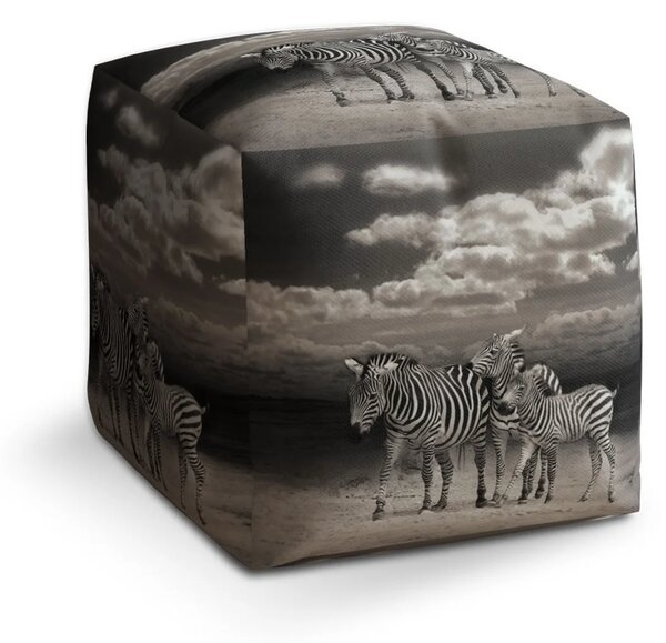 Sablio Taburet Cube Zebry - 40x40x40 cm