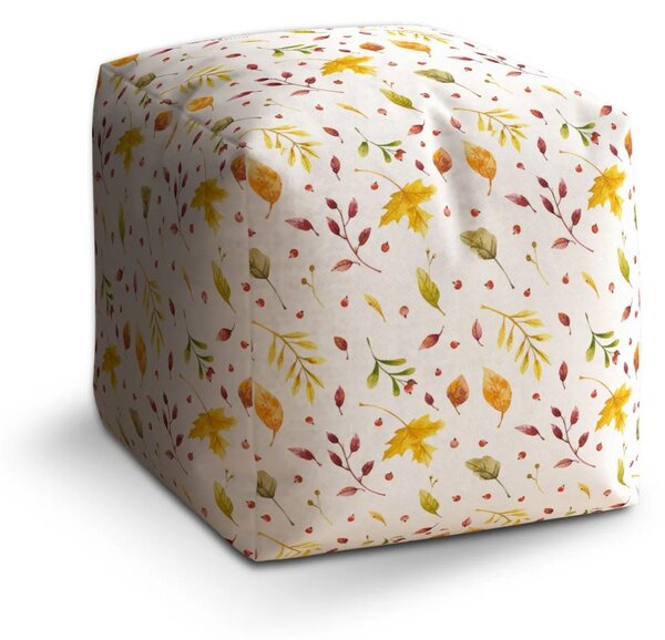 Sablio Taburet Cube Podzimní listí - 40x40x40 cm