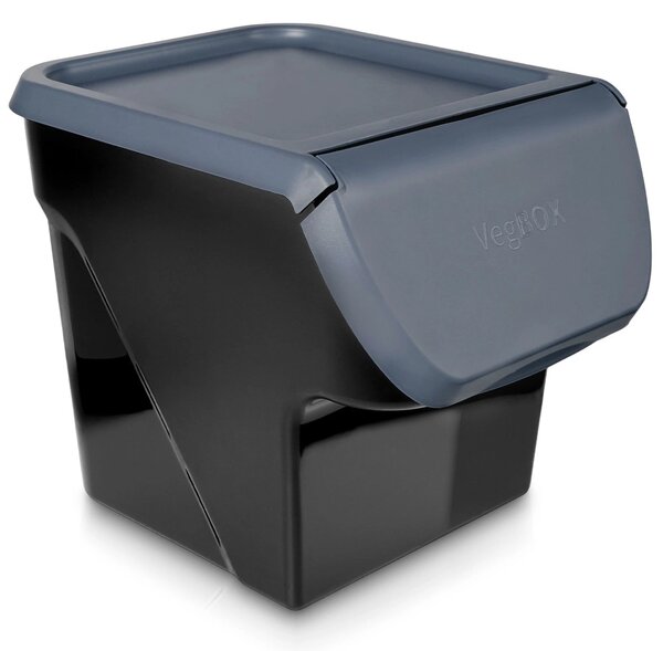 VILDE Úložný box na brambory a cibuli s větráním, VEGBOX šedý (14l - 10kg brambor)