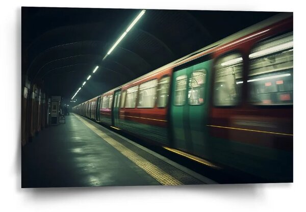 Sablio Obraz Metro v tmavé stanici - 60x40 cm