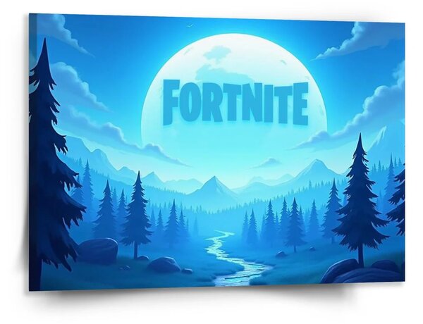 Sablio Obraz FORTNITE Modré údolí s měsícem - 150x110 cm