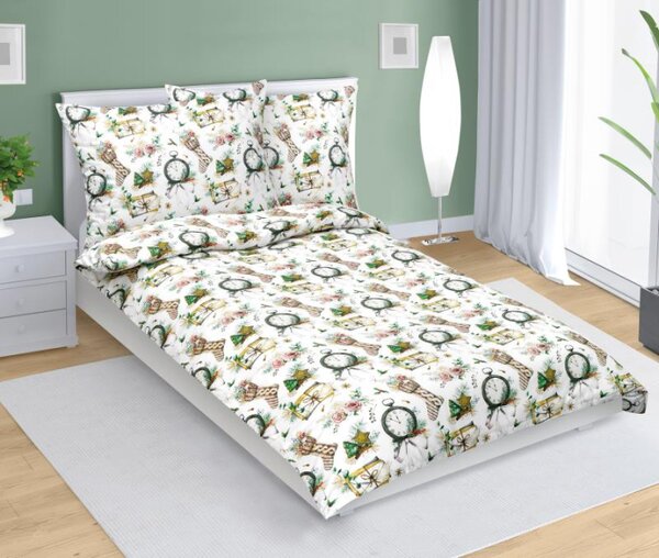Bellatex Povlečení bavlněné Vánoce 140x200, 70x90 cm Vánoční čas