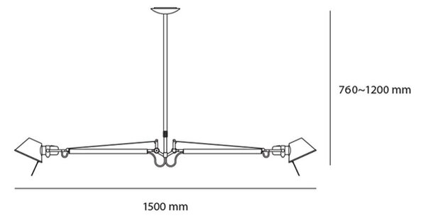 Artemide designová závěsná svítidla Tolomeo Sospensione Due Bracci