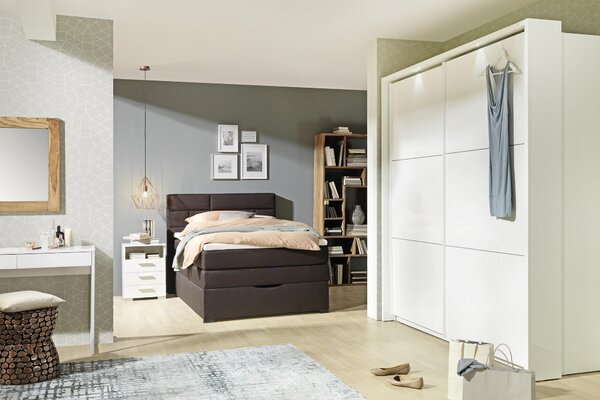 SKŘÍŇ S POSUVNÝMI DVEŘMI, bílá, vysoce lesklá bílá, 269,9/209,7/61,2 cm home24 - Šatní skříně