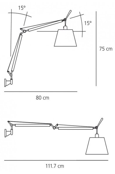 Artemide designová nástěnná svítidla Tolomeo Basculante Parete