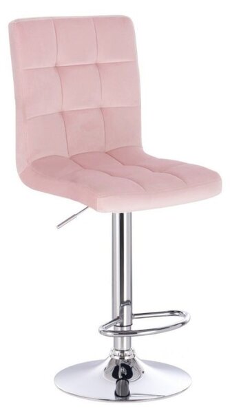 LuxuryForm DESIGN Barová židle TOLEDO VELUR na stříbrném talíři - růžová