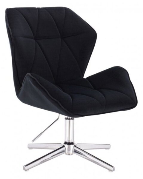LuxuryForm DESIGN Židle MILANO MAX VELUR na stříbrném kříži - černá