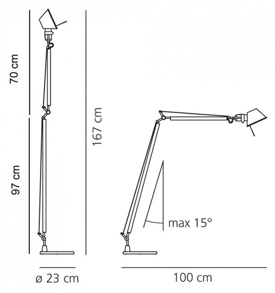 Artemide designové stojací lampy Tolomeo Lettura
