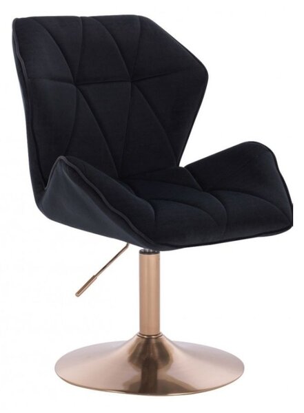 LuxuryForm DESIGN Židle MILANO MAX VELUR na zlatém talíři - černá
