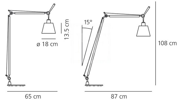Artemide stojací lampy Tolomeo Basculante Lettura