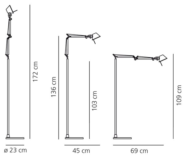 Artemide designové stojací lampy Tolomeo Micro Terra