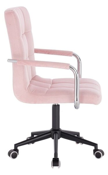 LuxuryForm DESIGN Židle VERONA VELUR na černé podstavě s kolečky - růžová