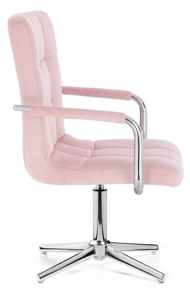 LuxuryForm DESIGN Židle VERONA VELUR na stříbrném kříži - růžová