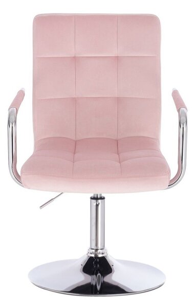 LuxuryForm DESIGN Židle VERONA VELUR na stříbrném talíři - růžová