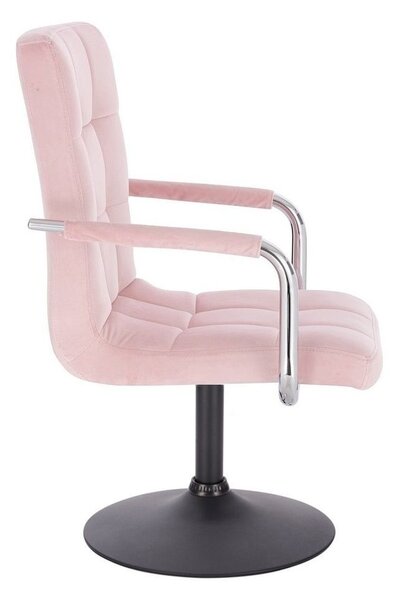 LuxuryForm DESIGN Židle VERONA VELUR na černém talíři - růžová