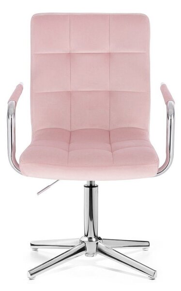 LuxuryForm DESIGN Židle VERONA VELUR na stříbrném kříži - růžová
