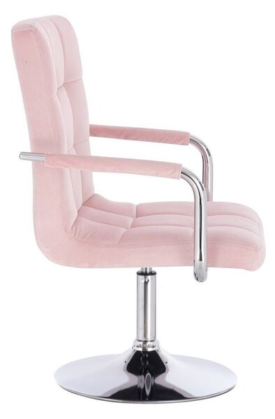 LuxuryForm DESIGN Židle VERONA VELUR na stříbrném talíři - růžová