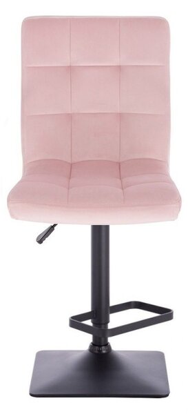 LuxuryForm DESIGN Barová židle TOLEDO VELUR na černé hranaté podstavě - růžová