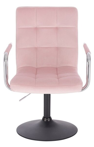 LuxuryForm DESIGN Židle VERONA VELUR na černém talíři - růžová