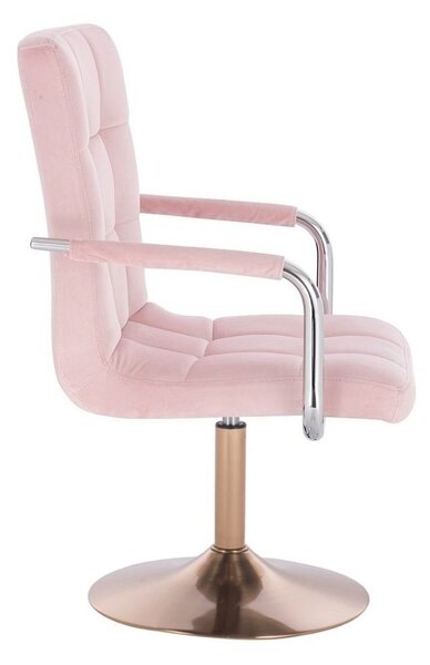 LuxuryForm DESIGN Židle VERONA VELUR na zlatém talíři - růžová