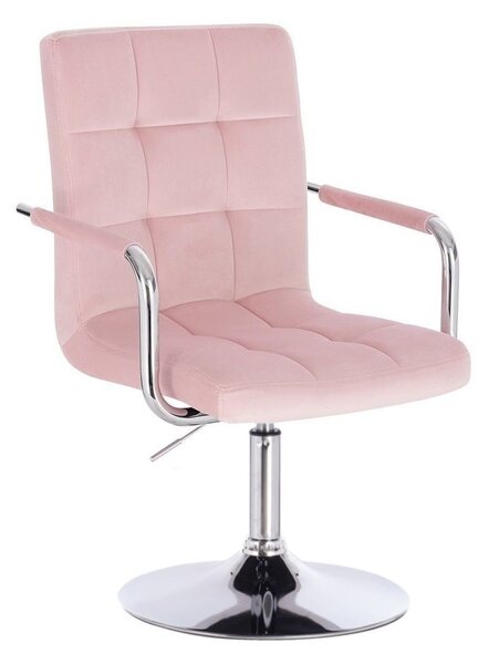 LuxuryForm DESIGN Židle VERONA VELUR na stříbrném talíři - růžová