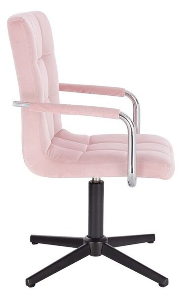 LuxuryForm DESIGN Židle VERONA VELUR na černém kříži - růžová