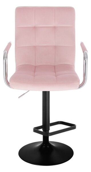 LuxuryForm DESIGN Barová židle VERONA VELUR na černém talíři - růžová