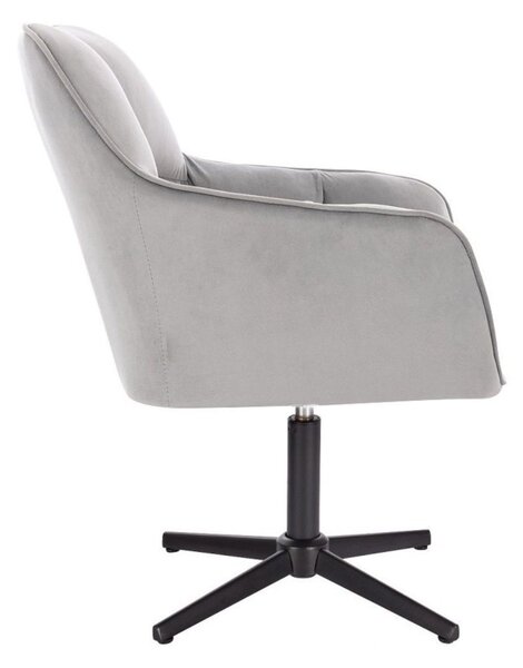 LuxuryForm DESIGN Křeslo AMALFI VELUR na černém kříži - světle šedé